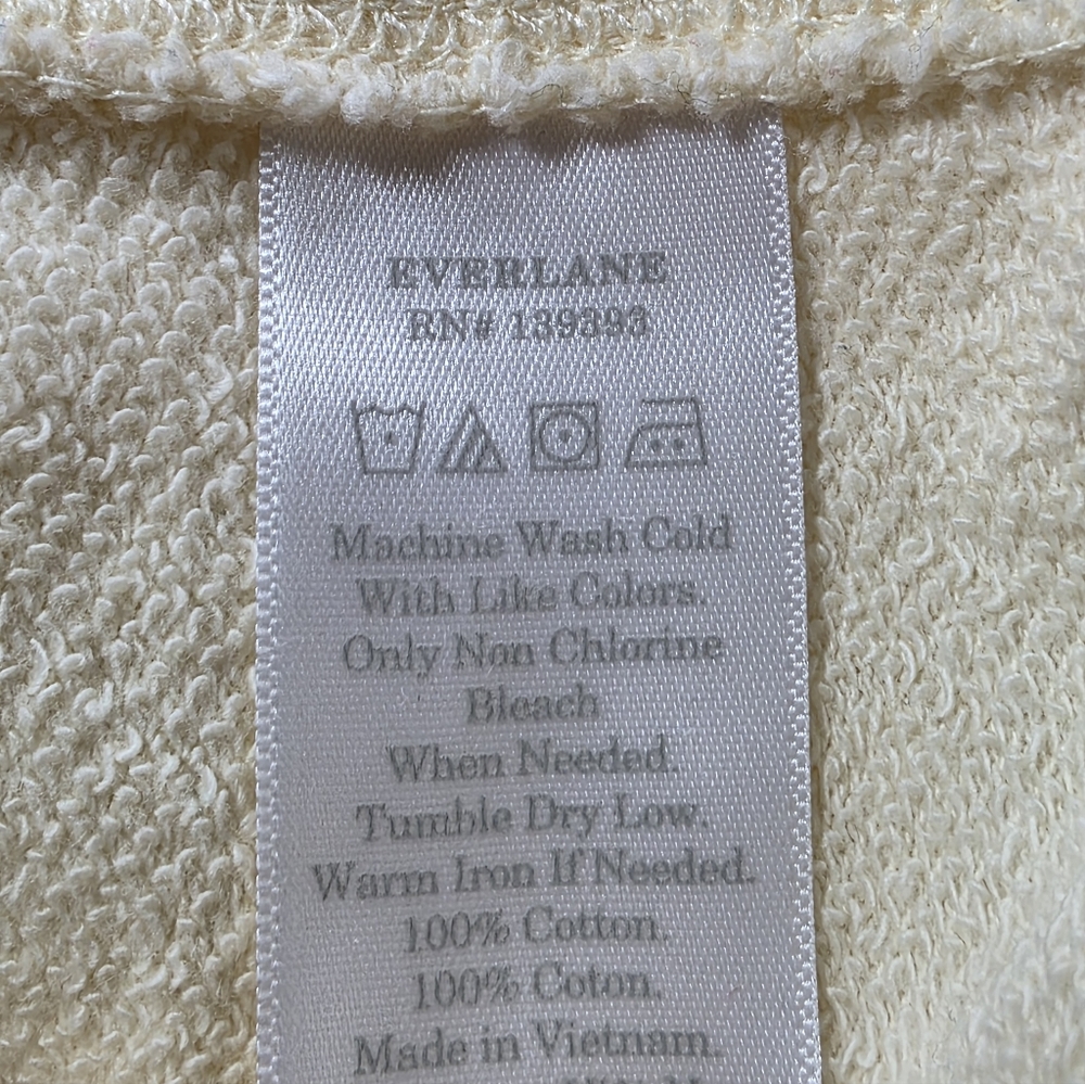 Everlane Pale Yellow French Terry 100% Cotton Hoodie Spring Pastel XS - Picture 5 of 8